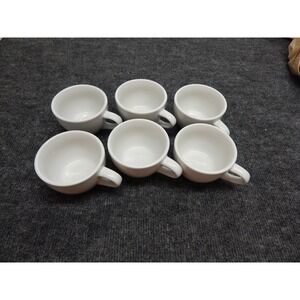 Tuxton White Ceramic Espresso Cups Set of 6 Demitasse Cafe Coffee 2.25in Tall
